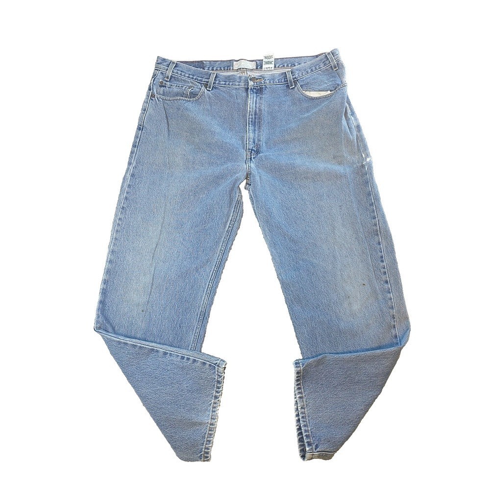 Levi Strauss Signature Mens Relaxed Fit Straight Leg Light Wash Jeans W42 L31